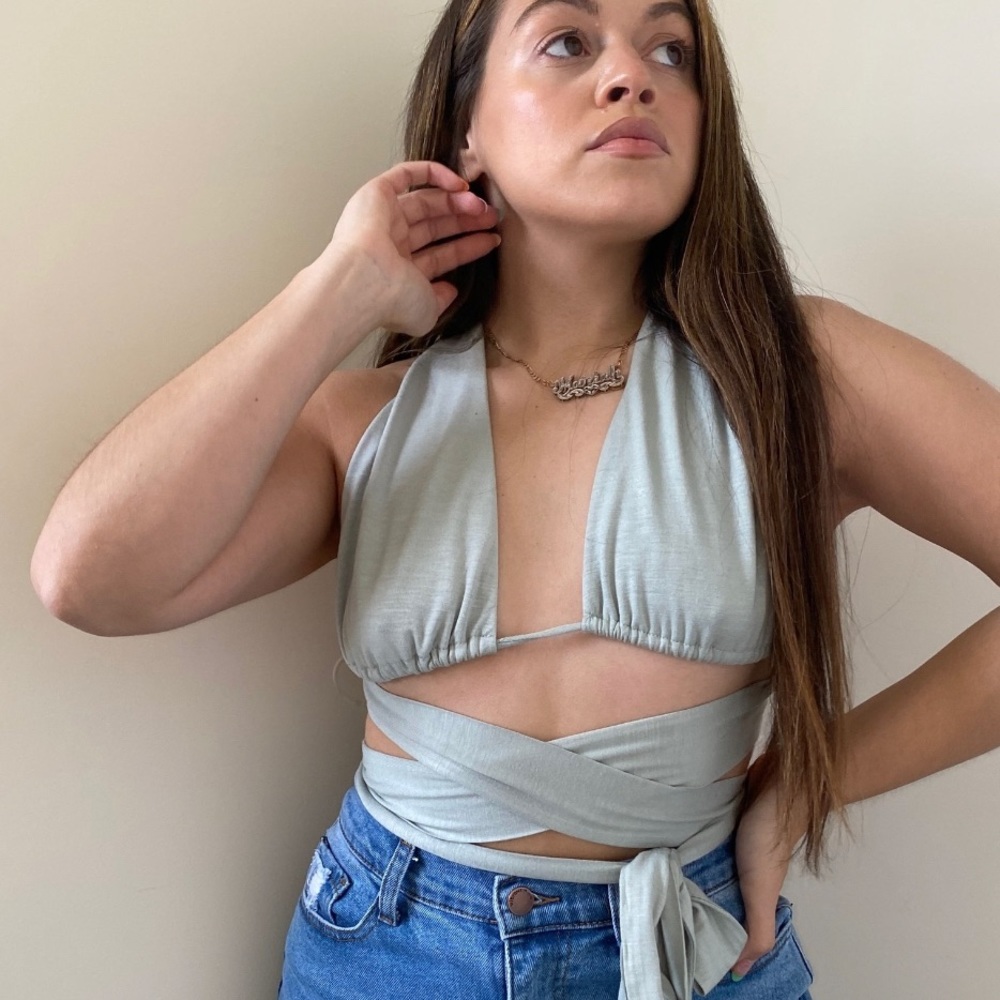 Sage Wrap Top
